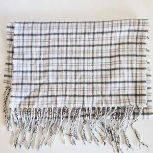 Vintage Plaid Cashmere Fringed Scarf Made in Scotland